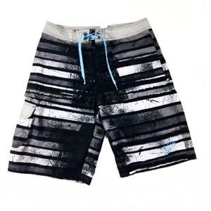 NIKE GO Mens Trunks Size 27 Gray Cargo Swim Shorts